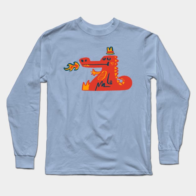 fire-breathing king Long Sleeve T-Shirt by KewanAlasStore